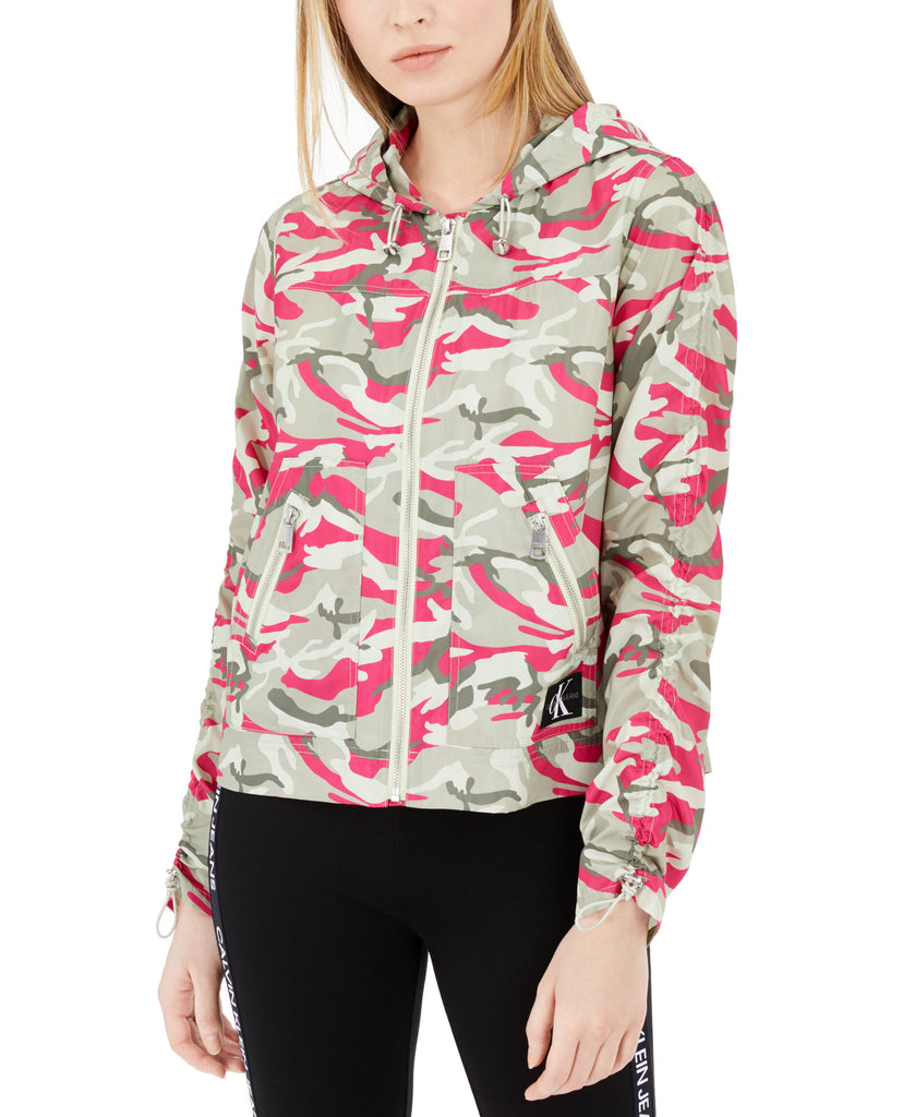 Calvin Klein Jeans Women Camo Print Rain Jacket