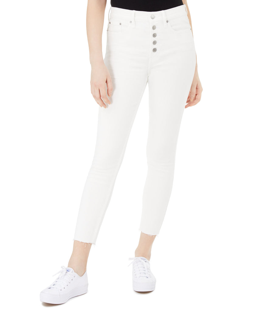 Calvin Klein Jeans Women Button Fly Ankle Skinny Jeans White