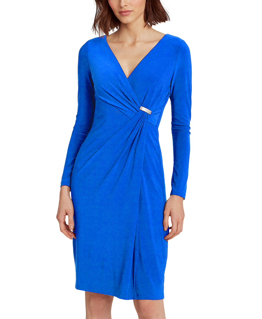 Lauren Ralph Lauren Women Petite Faux Wrap Dress