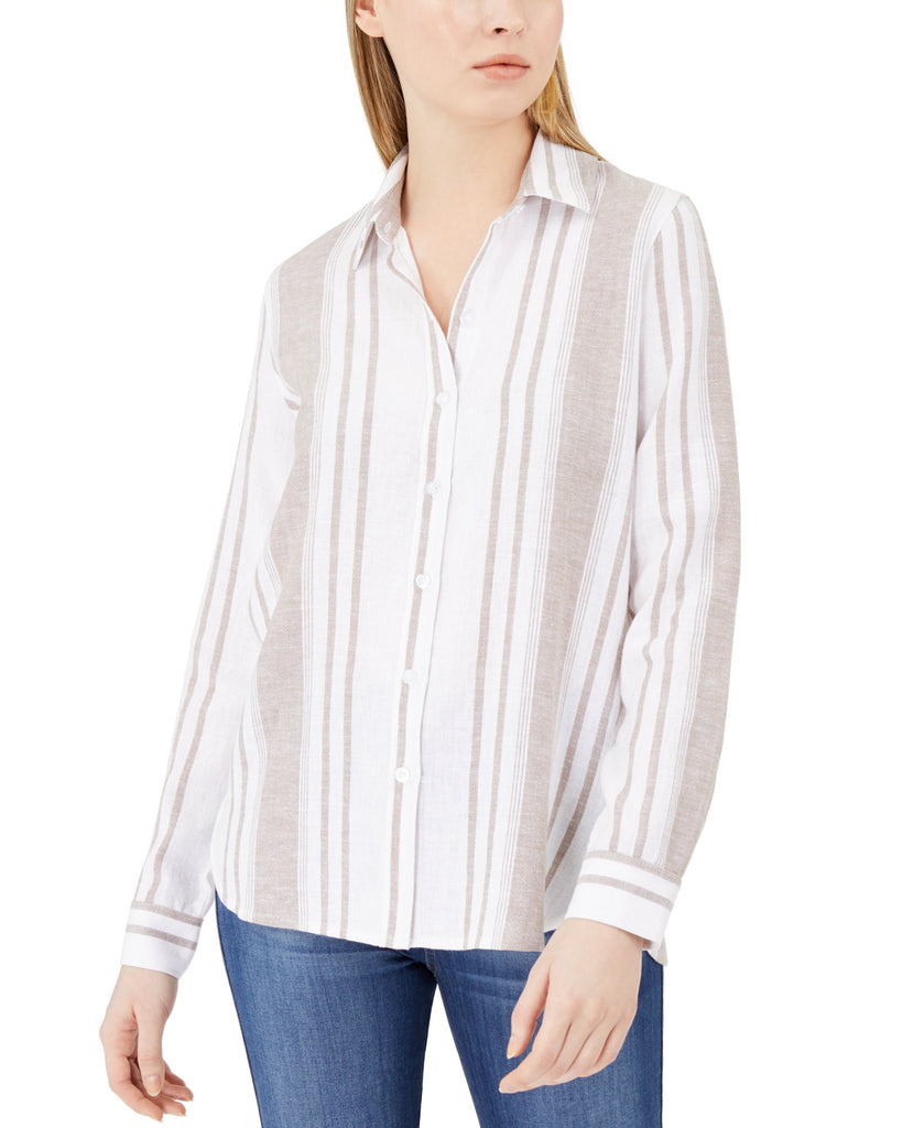 Calvin Klein Jeans Women Striped Button Up Shirt Hazelwood Stripe