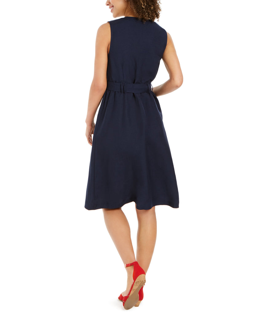 Women's Linen-Blend Button-Front Dress Online Warehouse Sale Women's Linen-Blend Button-Front Dress Online Warehouse Sale