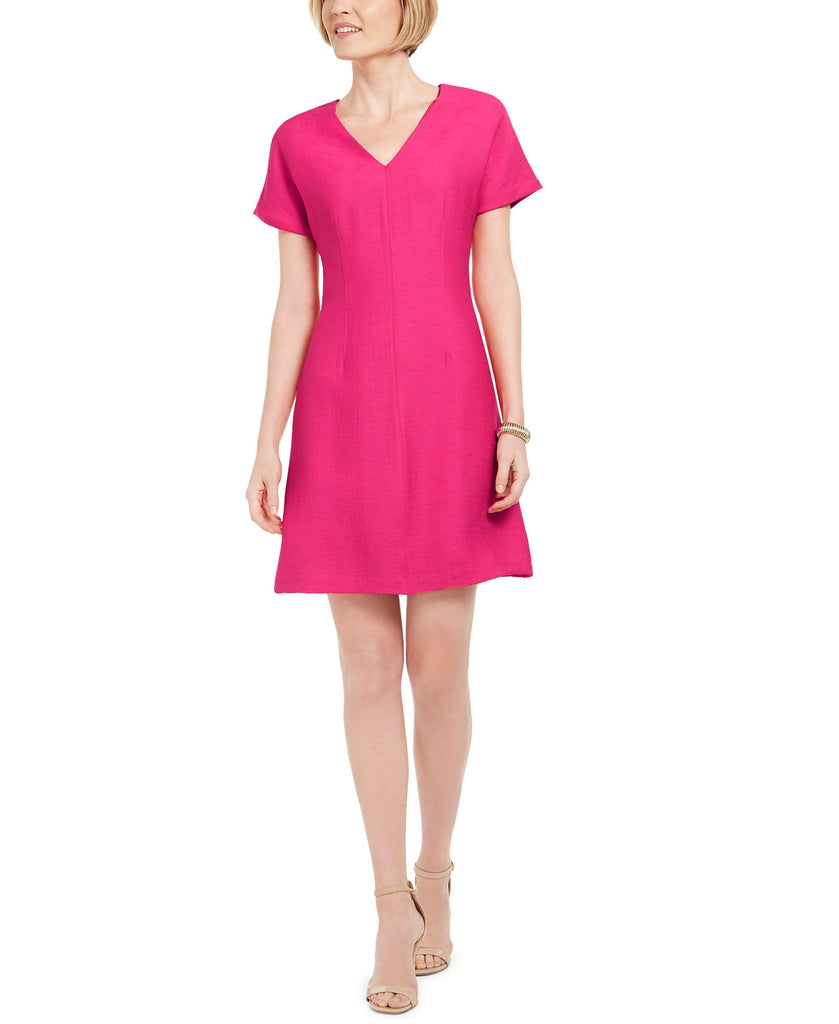 Natori Women Short Sleeve Textured Dress Azelea Rose