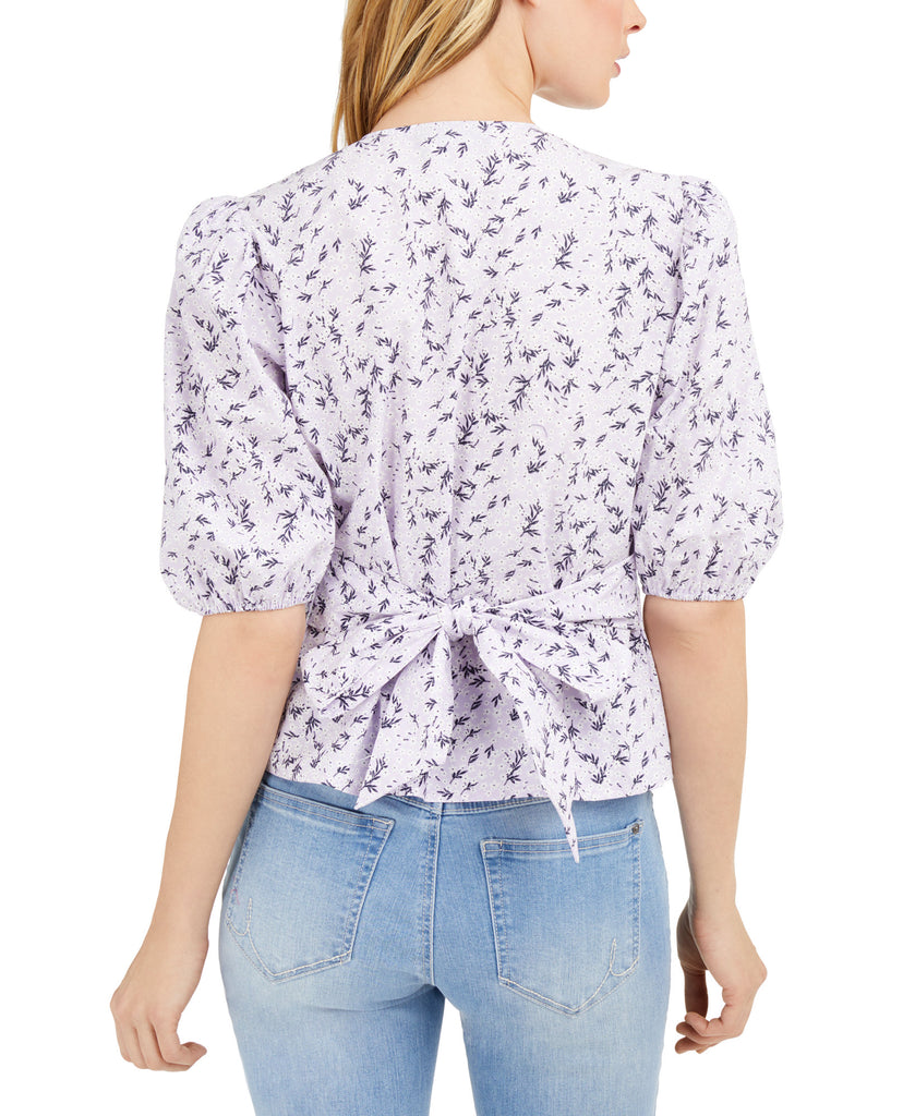 INC International Concepts Women Floral Puff Sleeve Blouse