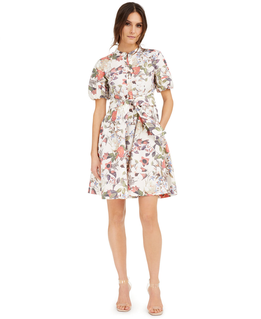 INC International Concepts Women Cotton Floral Print Mini Dress Regal Blossom