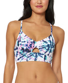 Jessica Simpson Women Tie Dyed Cross Back Cutout Bikini Top Mist