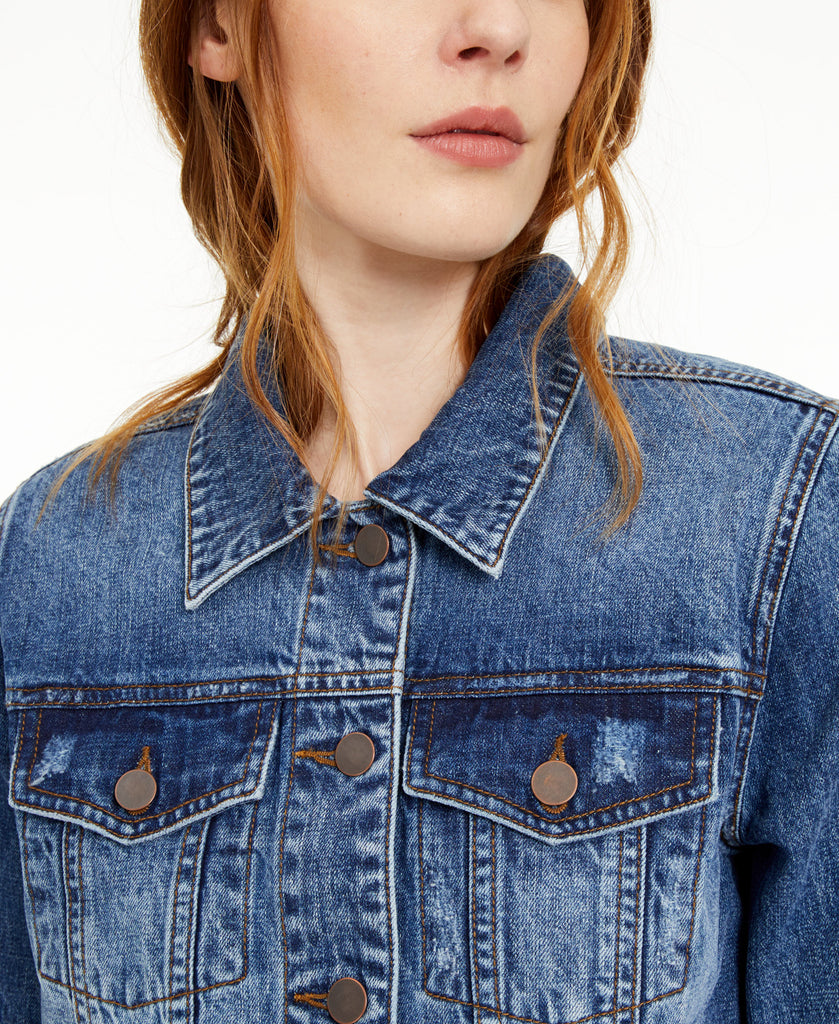 Kut from the Kloth Women Distressed Denim Jacket