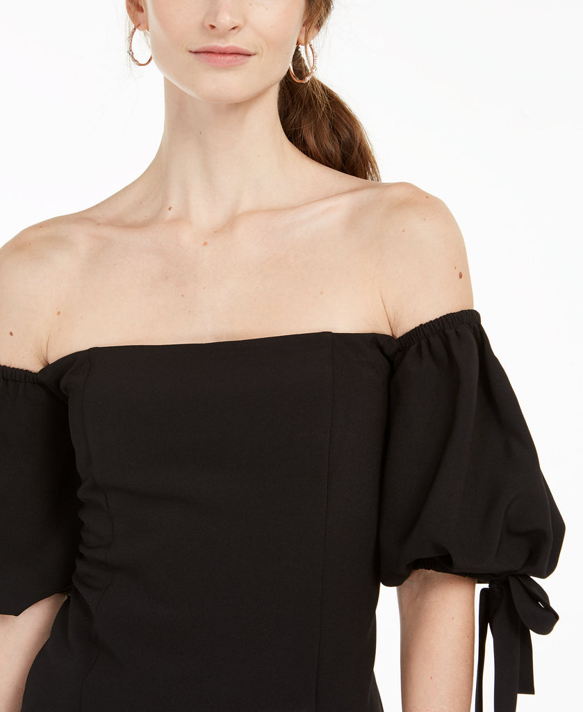 MSK Women Off The Shoulder Tie Sleeve Top