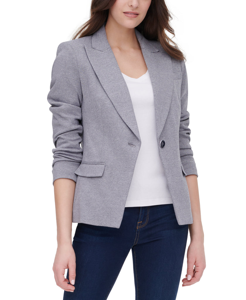 Tommy Hilfiger Women Single Button Elbow Patch Blazer