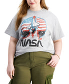 Love Tribe Women Plus Trendy Nasa Launch T Shirt Athletic Heather