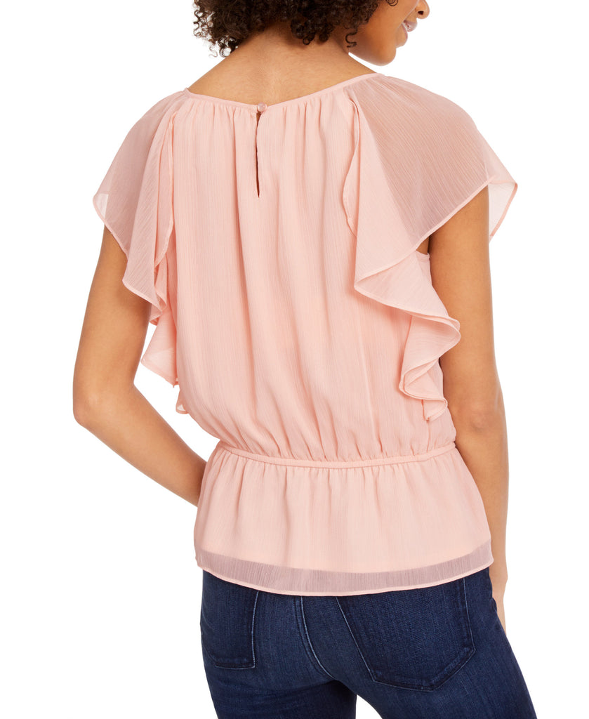 BCX Women Ruffle Sleeve Woven Top