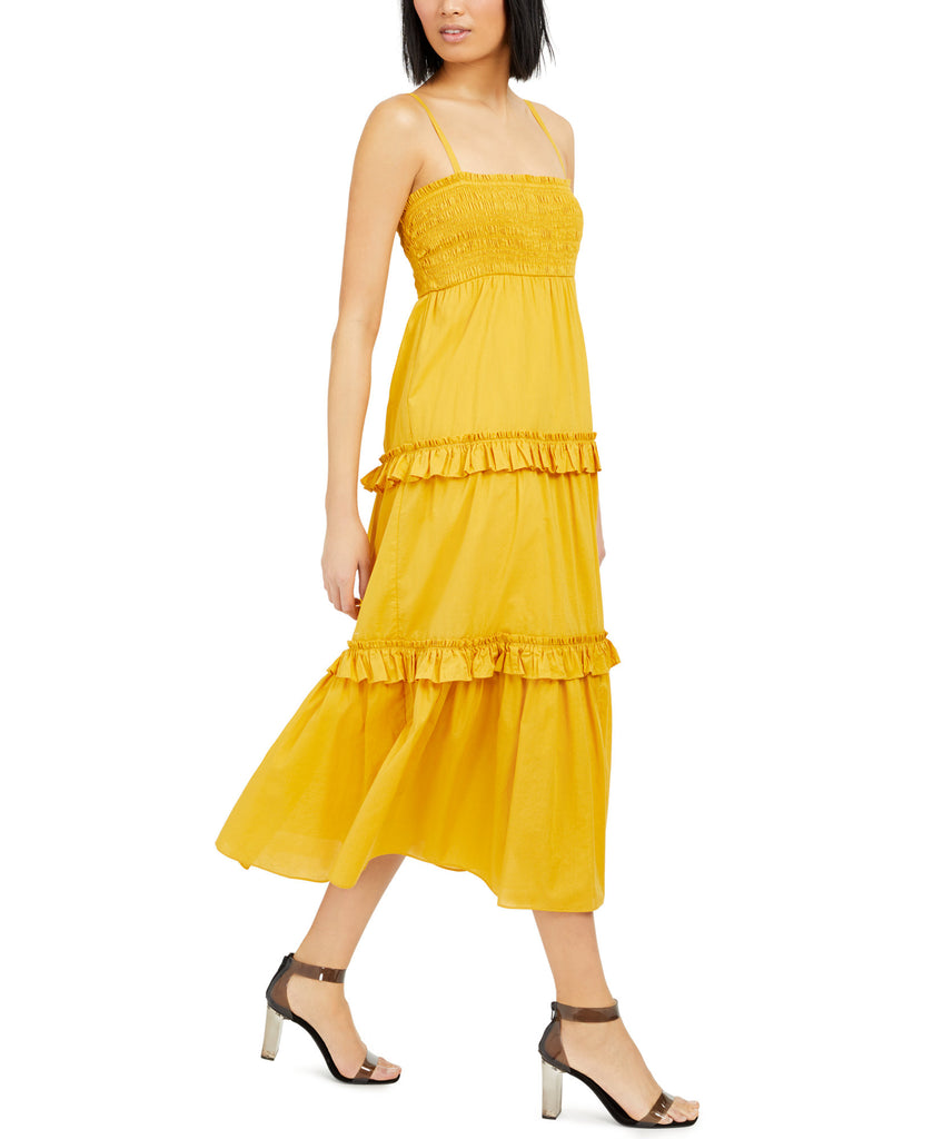 INC International Concepts Women Cotton Smocked Tiered Maxi Dress