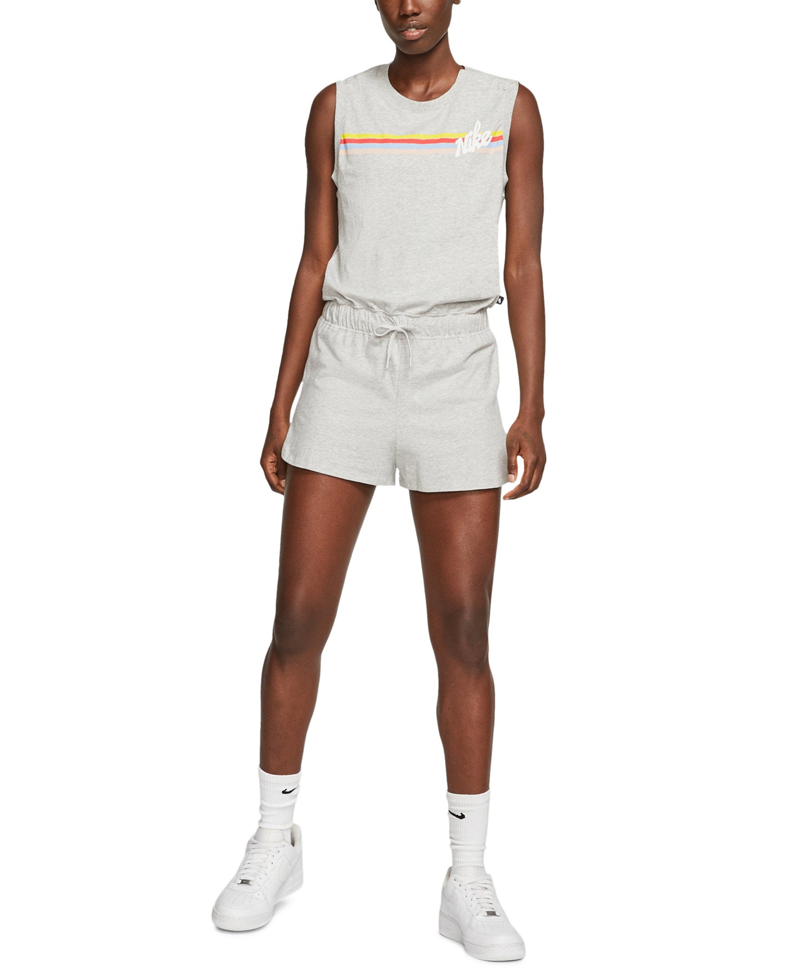 Nike Women Cotton Striped Romper