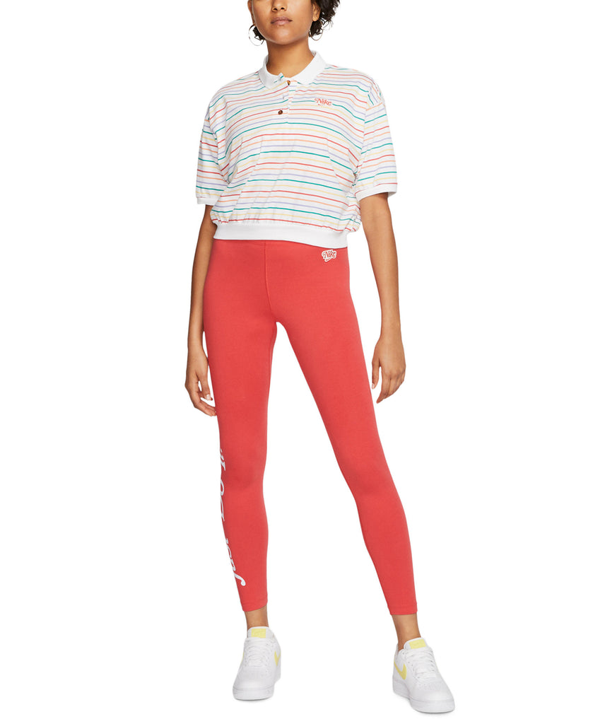 Nike Women Cotton Striped Cropped Polo