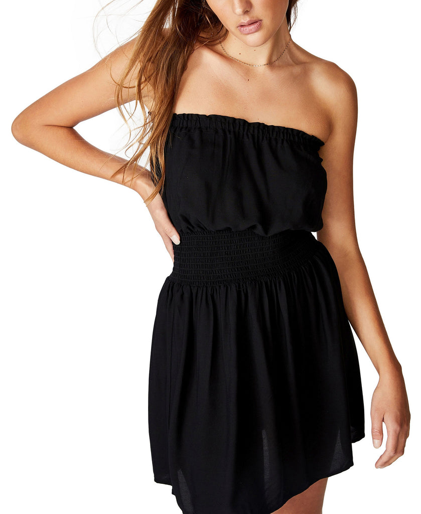 COTTON ON Women Woven Leslie Strapless Mini Dress Black