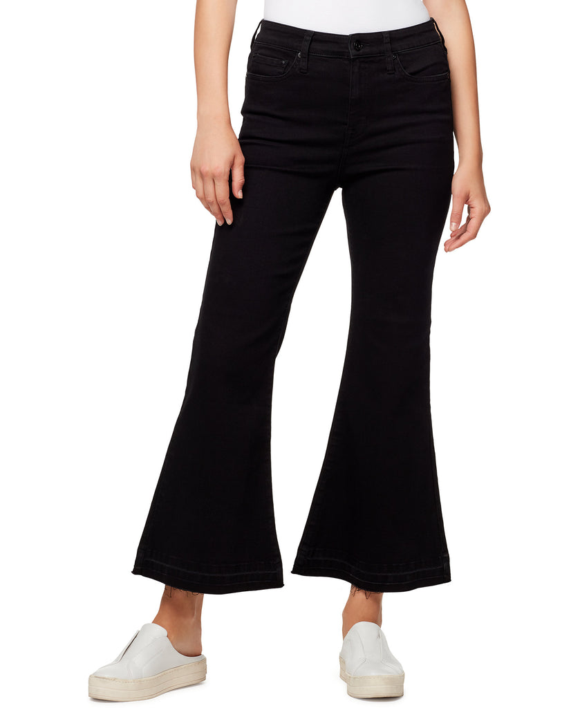 Ella Moss Women High Waist Kick Flare Jeans Noir