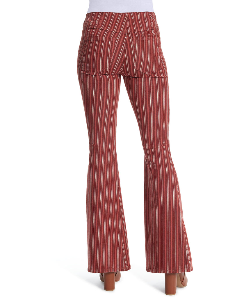 Ella Moss Women Striped Flared Jeans Red Desert Stripe