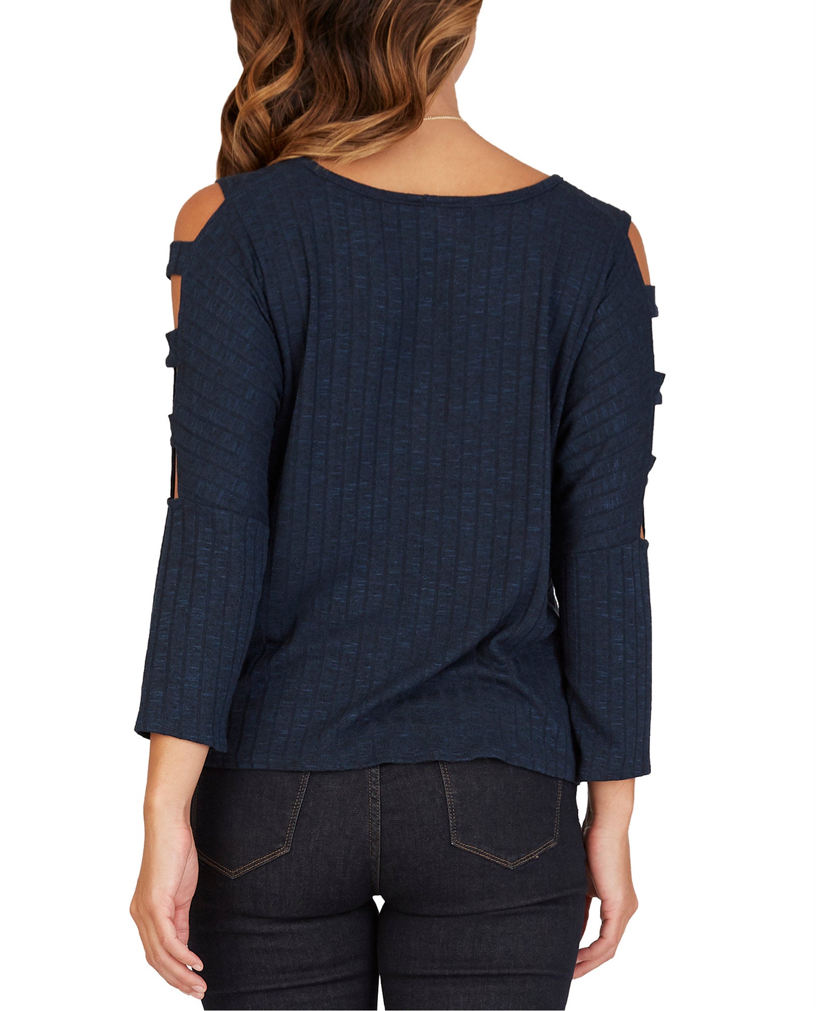 BCX Women Lattice Sleeve Top