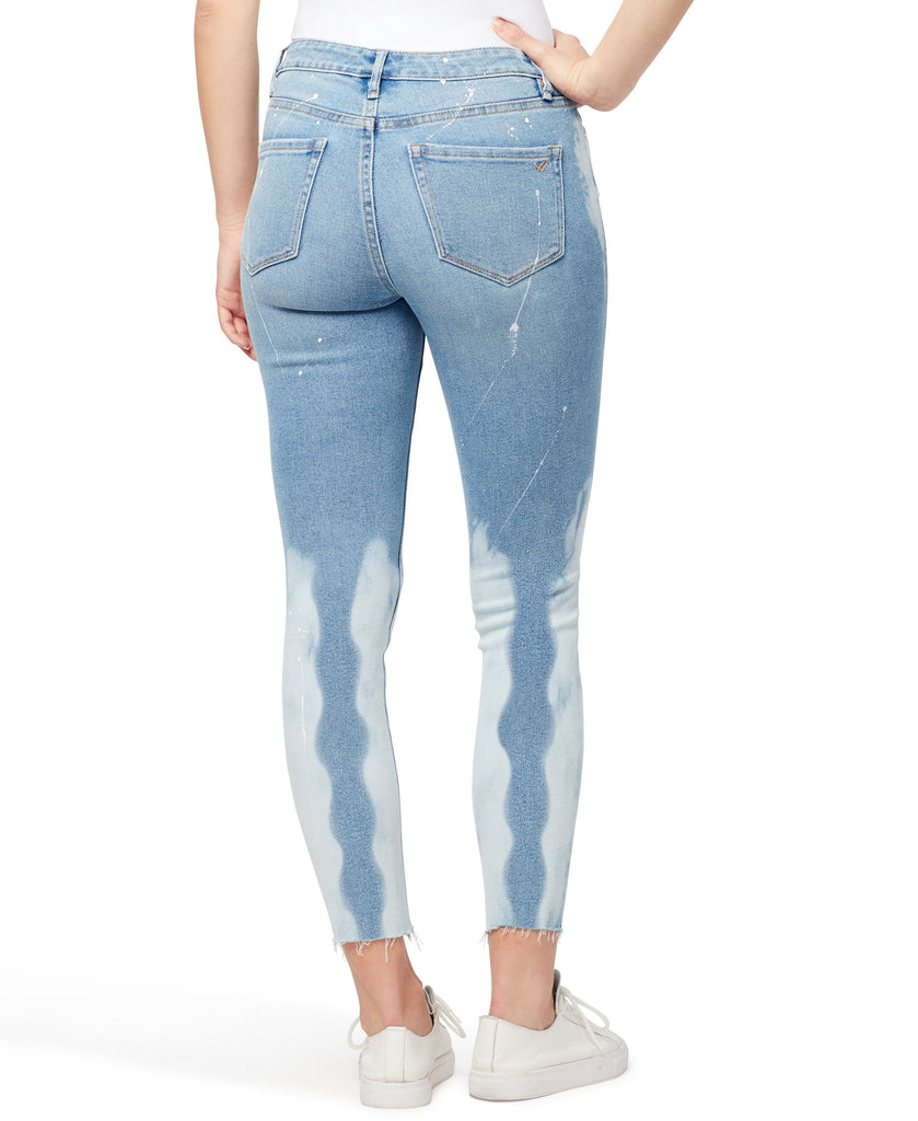 WILLIAM RAST Women Mid Rise Paint Splatter Skinny Ankle Jeans