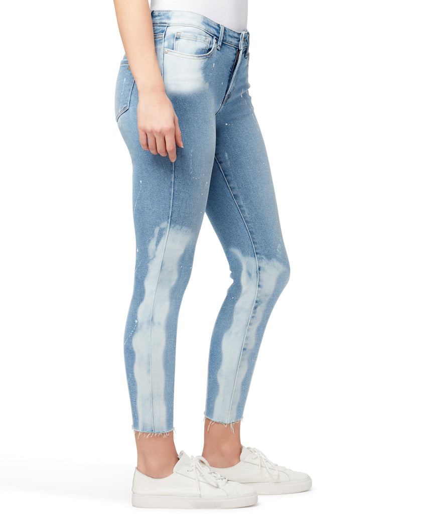 WILLIAM RAST Women Mid Rise Paint Splatter Skinny Ankle Jeans