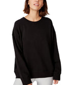 COTTON ON Women Long Sleeve Fleece Crew Sweatshirt Winter Black