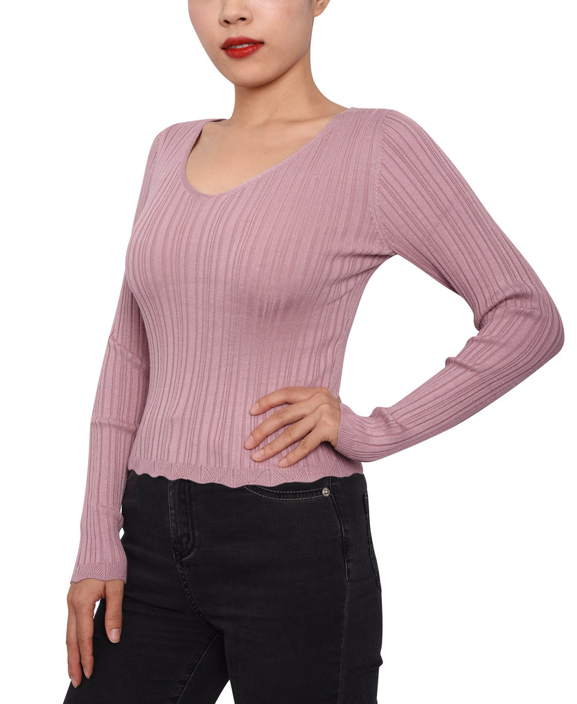 Planet Gold Women Rib Knit Strappy Back Sweater