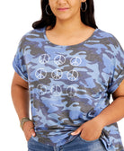 Style & Co Women Printed Peace Sign T Shirt
