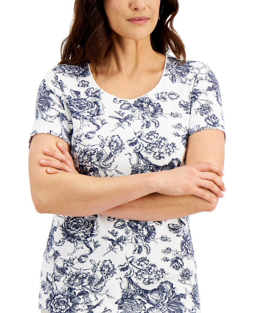 Karen Scott Women Floral Print Top