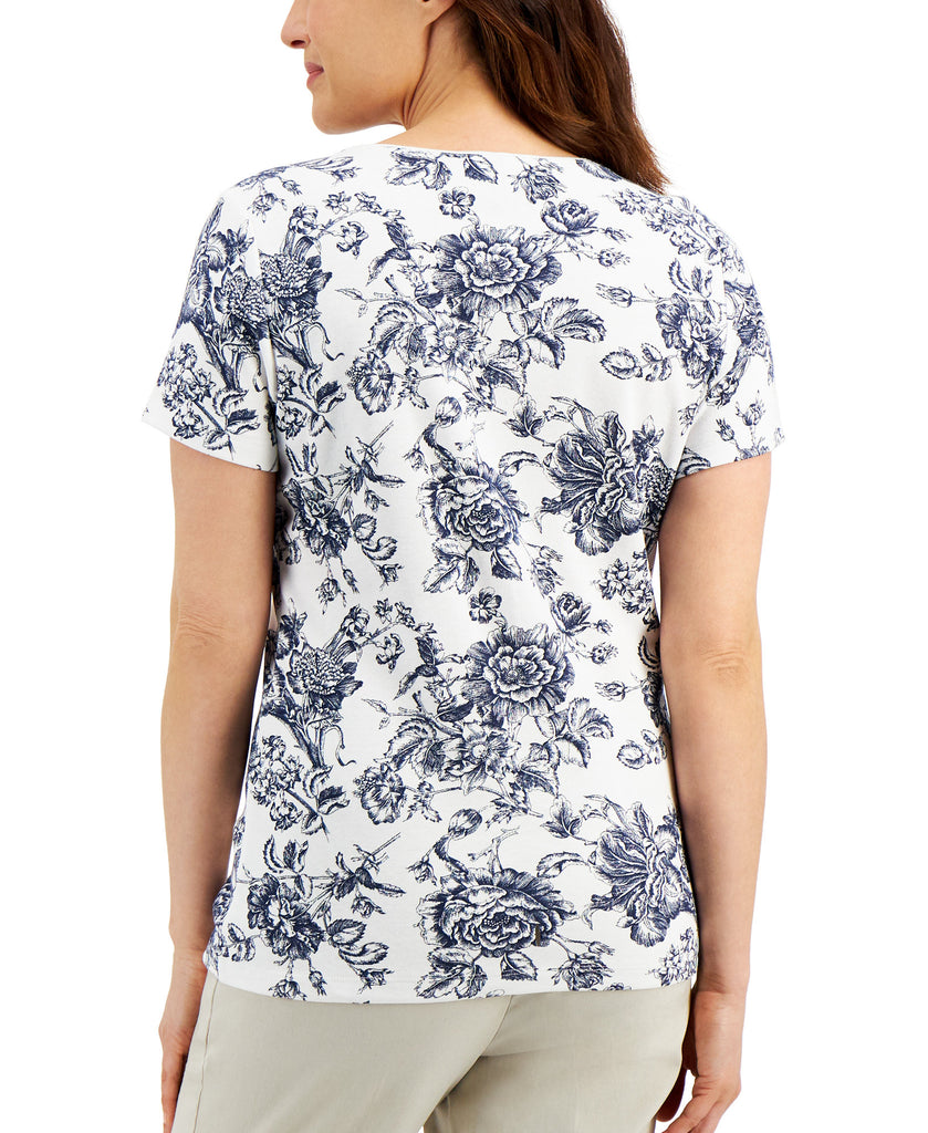 Karen Scott Women Floral Print Top