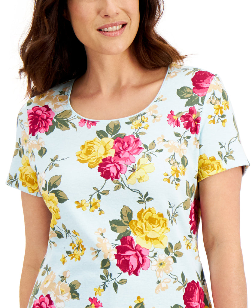 Karen Scott Women Reverie Floral Print Top