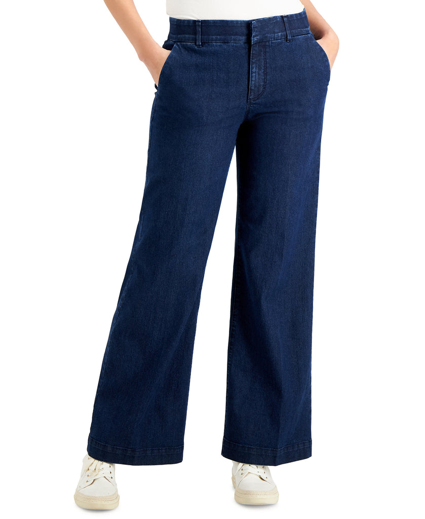 Charter Club Women Wide Leg Denim Trouser Atlantic Wash