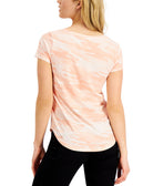 Style & Co Women Washed Camo Print T Shirt