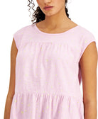 Style & Co Women Cotton Dot Print Tiered Tank Top