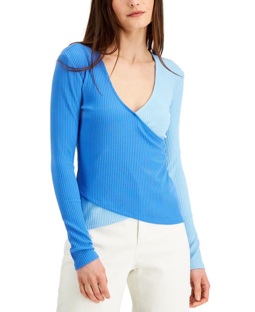 INC International Concepts Women Ribbed Colorblocked Top