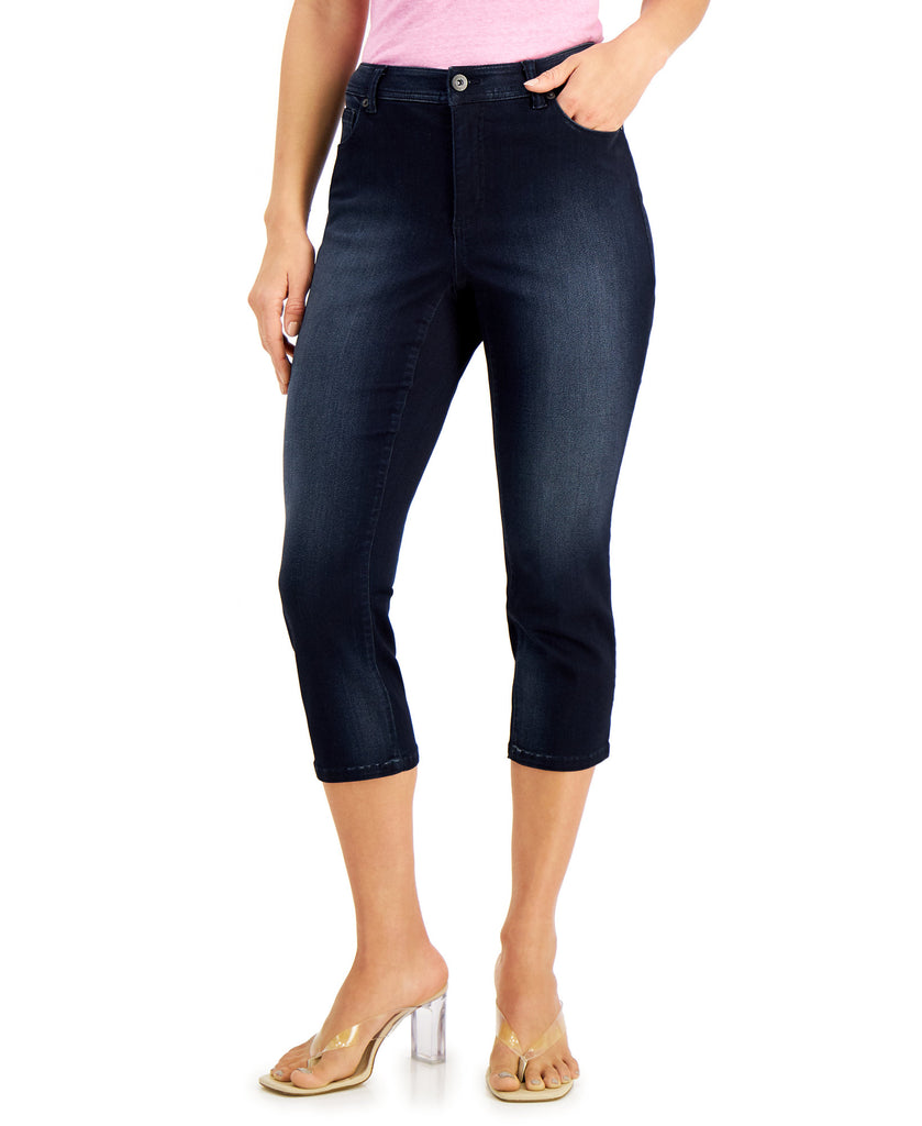 INC International Concepts Women Curvy Mid Rise Crop Skinny Jeans Rachel Wash