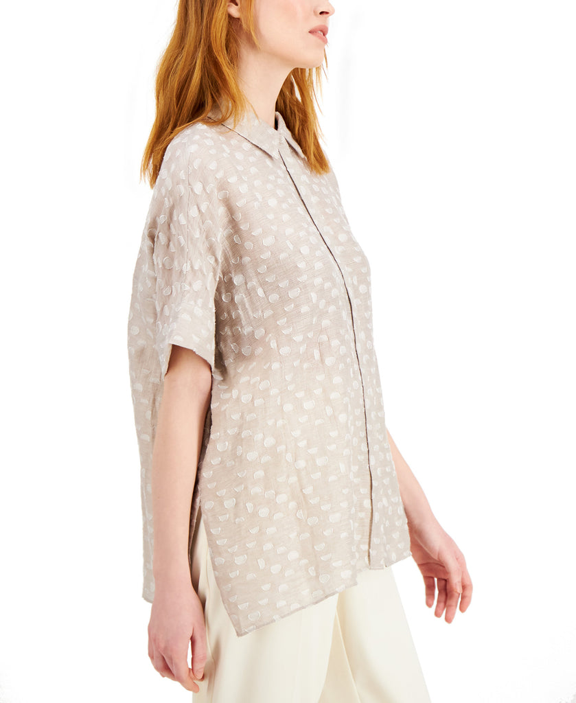 Alfani Women Textured Button Front Top