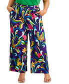 INC International Concepts Women Plus High Rise Printed Wide Leg Pants Luciana Garden