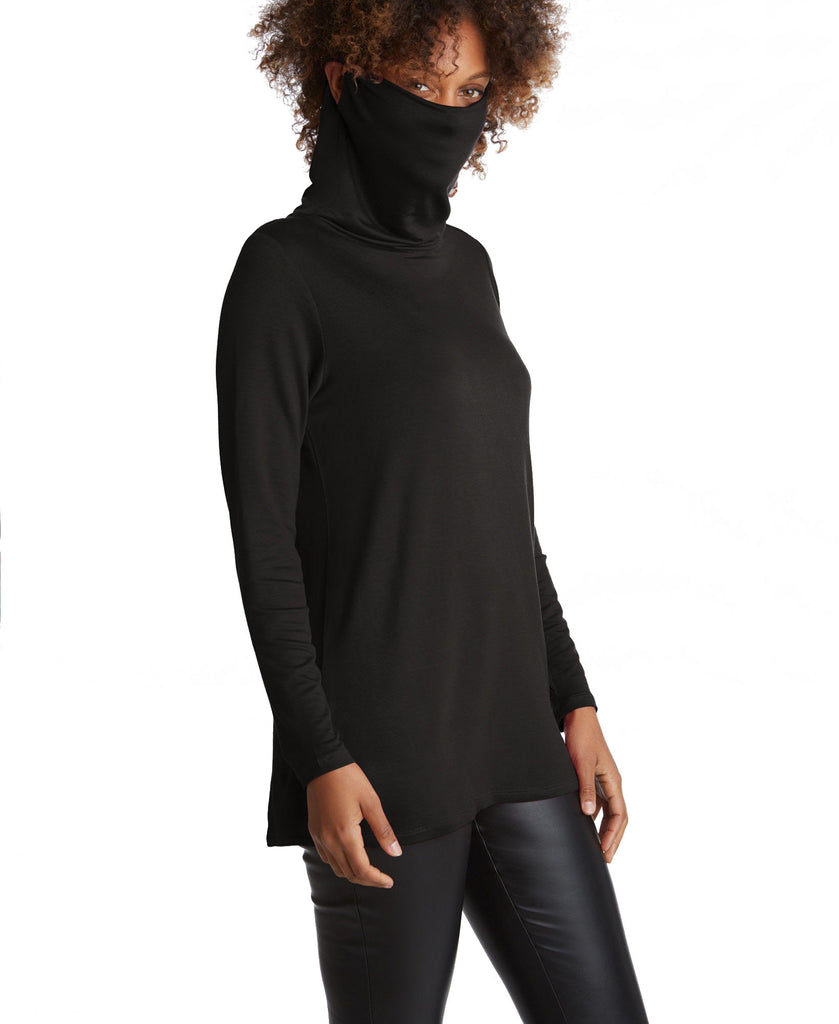 Adyson Parker Women Long Sleeve Cowl Top with Earloops