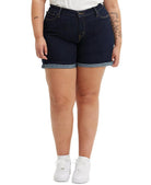 Levis Women Plus Trendy New Denim Shorts Royal Rinse