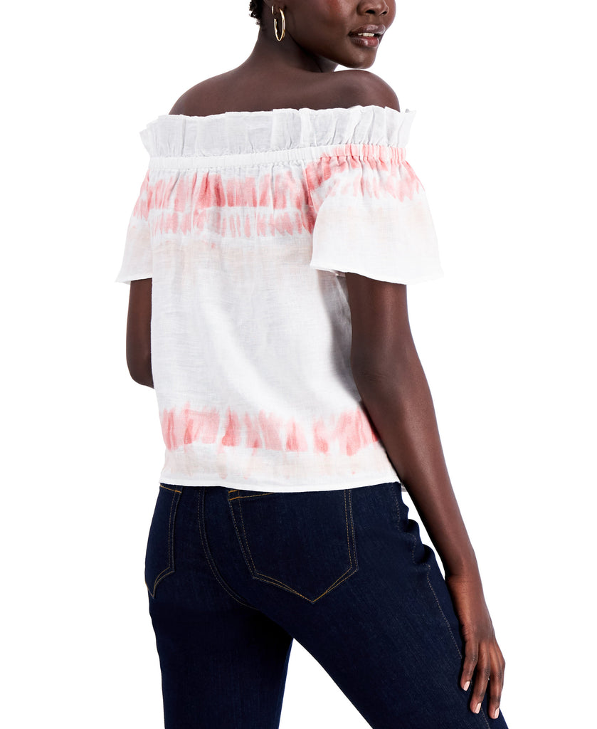 INC International Concepts Women Printed Off The Shoulder Top