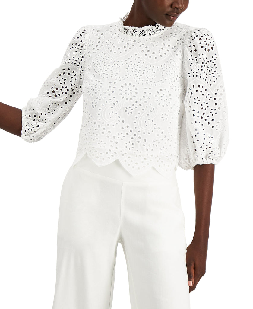 INC-International-Concepts-Women-Cotton-Lace-Puff-Sleeve-Blouse-Bright-White