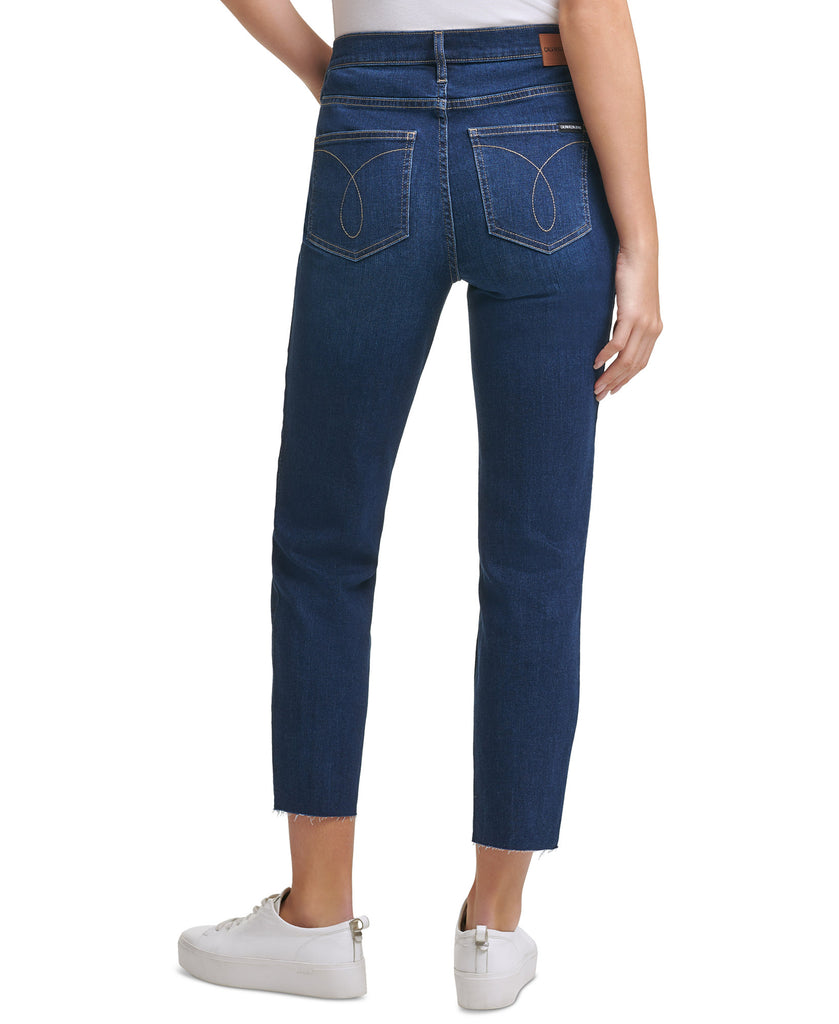 Calvin Klein Jeans Women High Rise Raw Hem Ankle Jeans