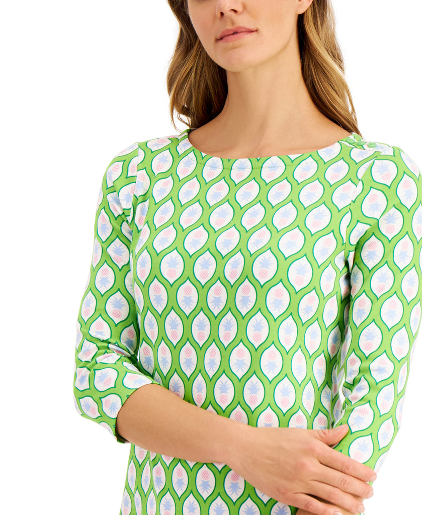 Charter Club Women Cotton Pineapple Print Top