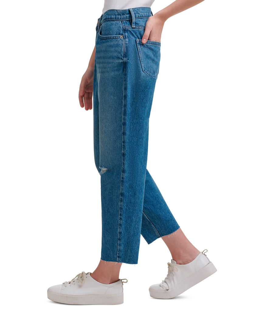 Calvin Klein Jeans Women High Rise Mom Fit Cotton Ankle Jeans