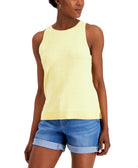 Charter Club Women Sleeveless Sweater Citron Aura
