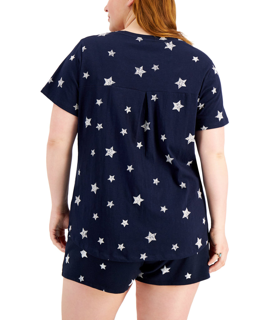 Style & Co Women Plus Cotton Star Print Top