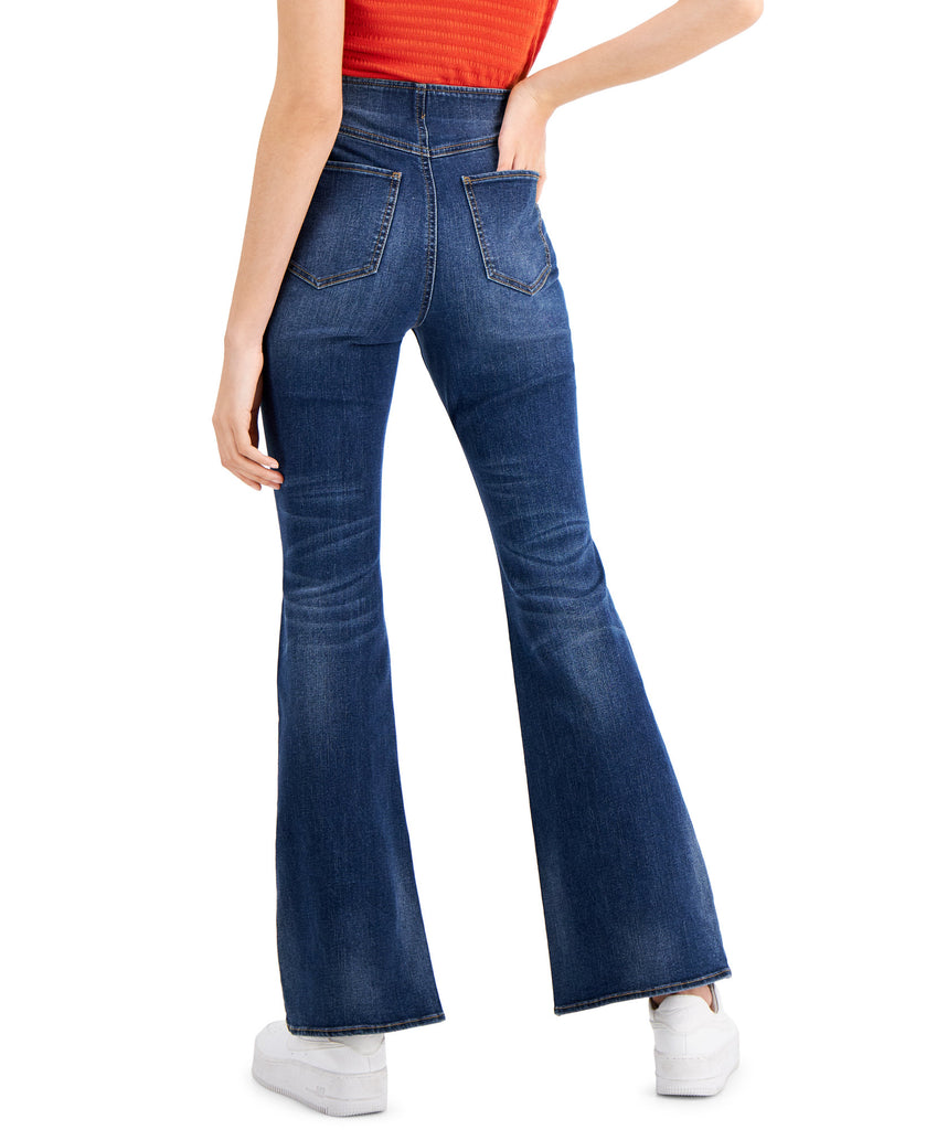 Tinseltown Women High Rise Pull On Flare Jeans