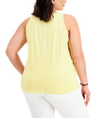 Style & Co Women Plus Striped Cutaway Tank Top