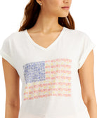 Style & Co Women Line Flag Graphic T Shirt