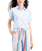 Style & Co Women Polo Top Spacious Skies