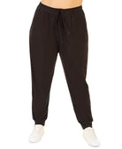 Black Tape Women Plus Draped Jogger Pants Dark Grey